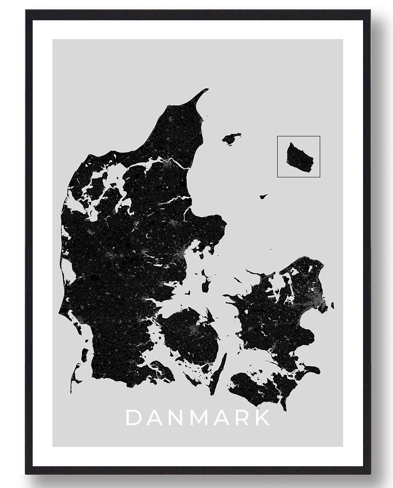 Danmark plakat - sort