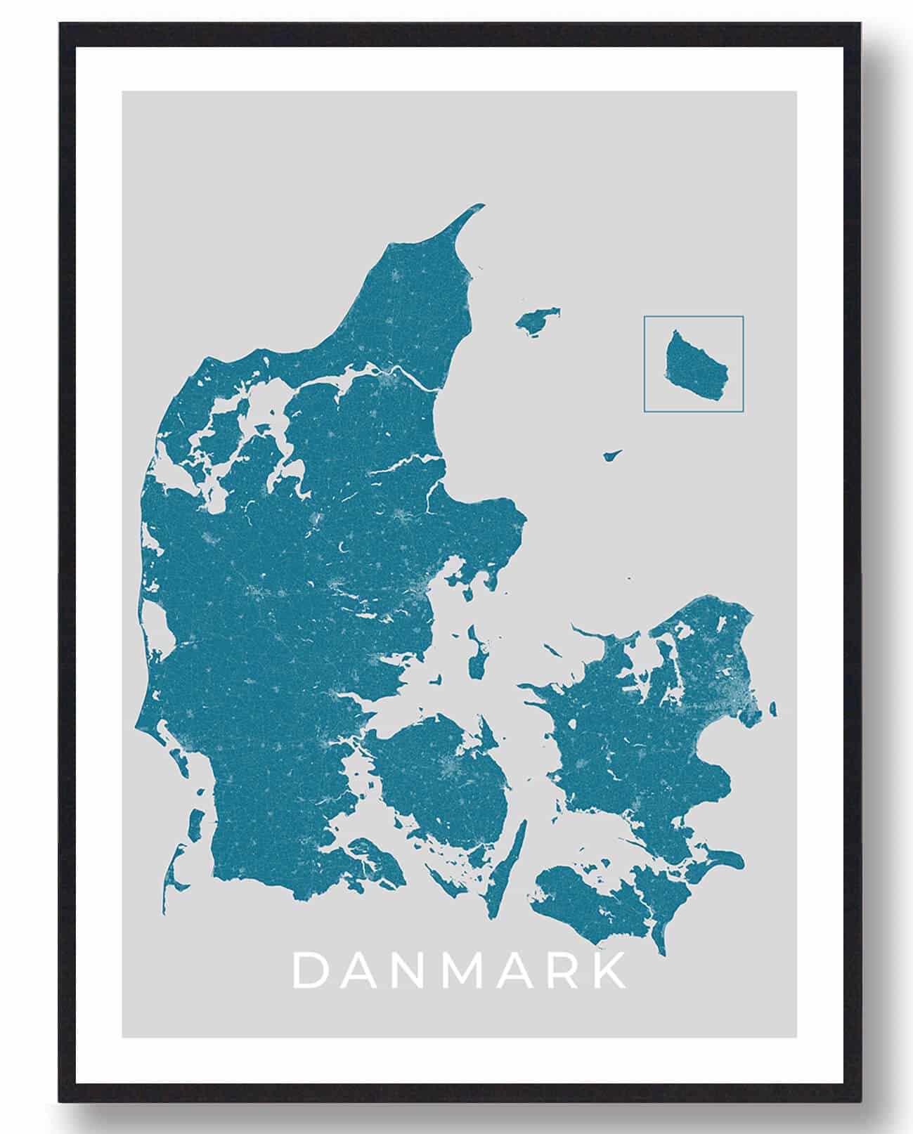 Danmark plakat - blå