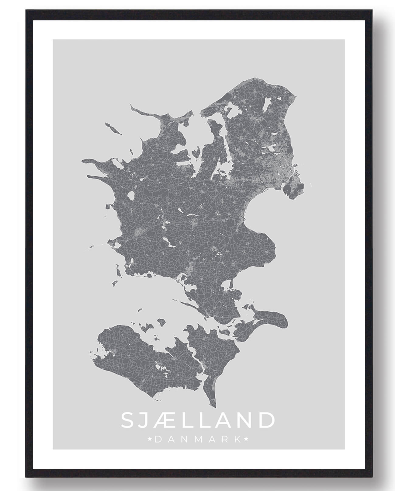 Sjælland plakat (grå)