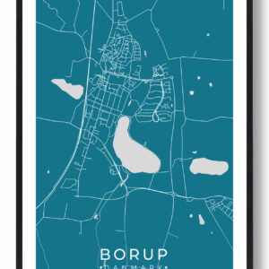 Borup by plakat - blå