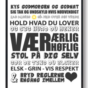 Kys hinanden godmorgen… (Hvid) - plakat