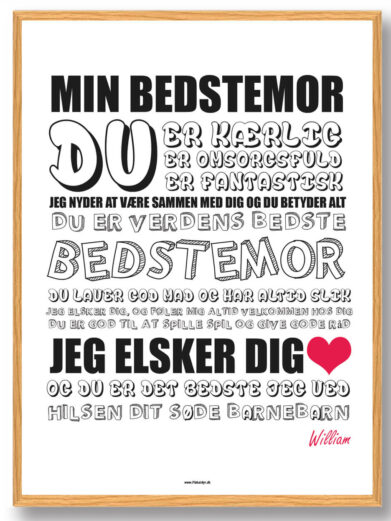 Min bedstemor... - plakat