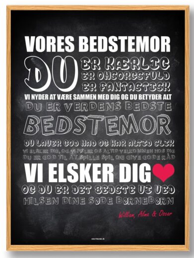 Vores bedstemor (Sort) - plakat
