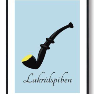 Lakridspibeplakat blå - gul krymmel