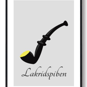 Lakridspibeplakat grå – gul krymmel