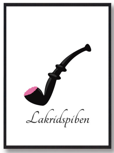 Lakridspibeplakat - hvid