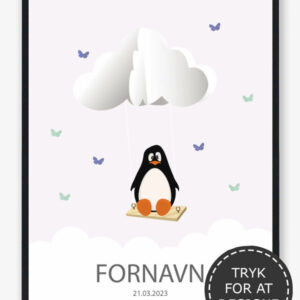 Navnetavle Pingvin - plakat