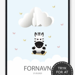 Navnetavle Zebra - plakat