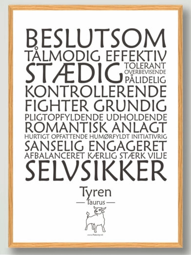 plakat-med-stjernetegn-tyren