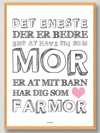 Personlig plakat gaveide farmor på mors dag