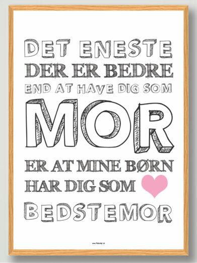 Til bedstemor på mors dag plakat