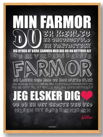 Min farmor (Sort) - plakat