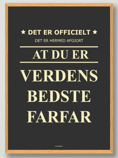 Officielt verdens bedste farfar - plakat