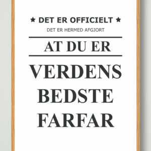 Officielt verdens bedste farfar - plakat