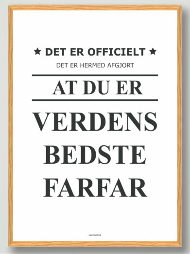 Officielt verdens bedste farfar - plakat