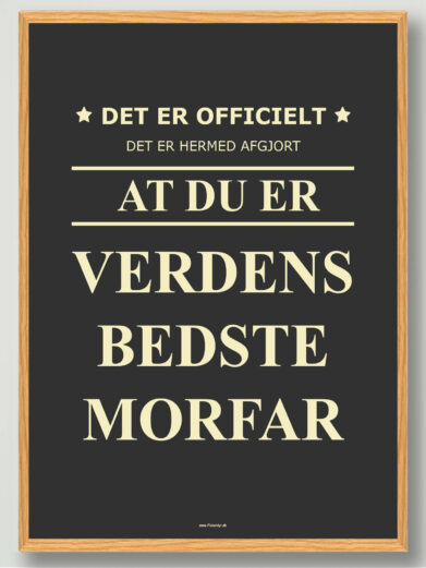 Officielt verdens bedste morfar - plakat