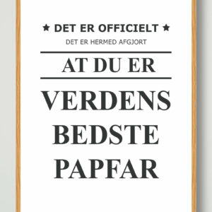 Officielt verdens bedste papfar - plakat