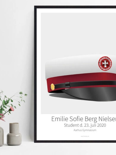 Personlig STX studenterplakat med grå baggrund