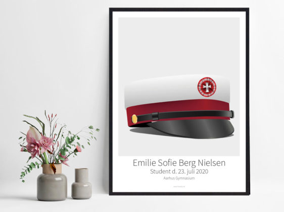 Personlig STX studenterplakat med grå baggrund