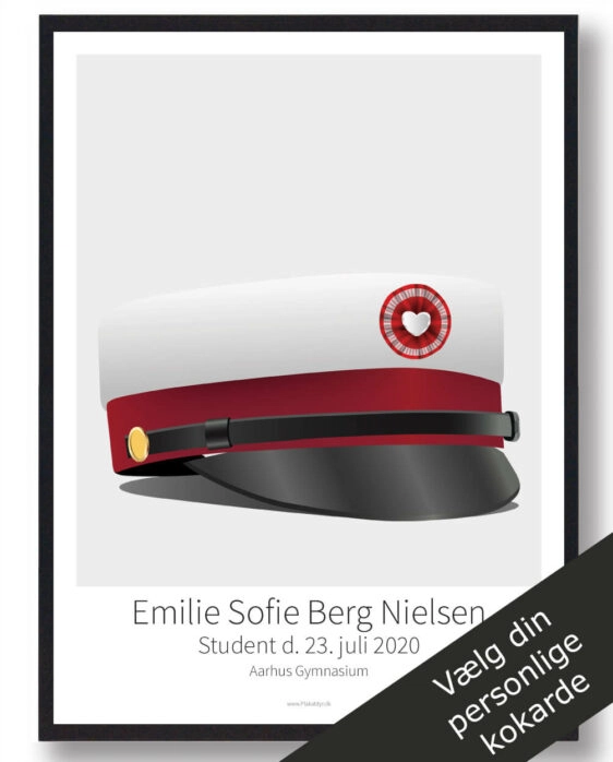 Personlig STX studenterplakat med grå baggrund. Perfekt som gaveidé til studenten