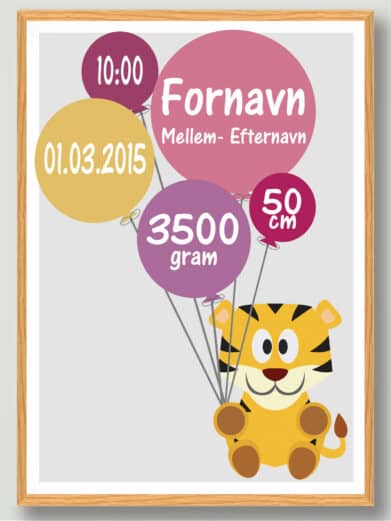 Fødselsplakat Tiger