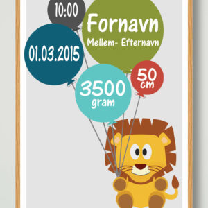 Fødselsplakat løve