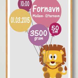 Fødselsplakat løve