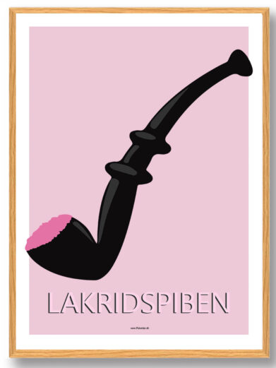 Stor lakridspibeplakat  - lyserød