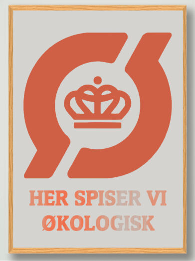 Her spiser vi økologisk - køkkenplakat