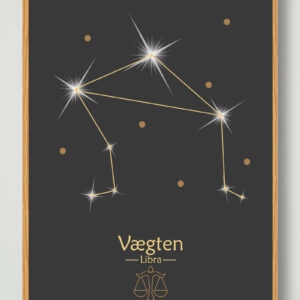 Stjernebillede vægten (sort) - plakat