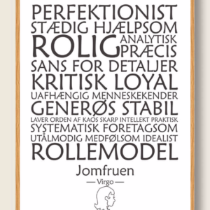 Stjernetegn jomfruen (hvid) - plakat