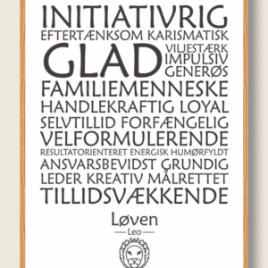 Stjernetegn løven (hvid) - plakat