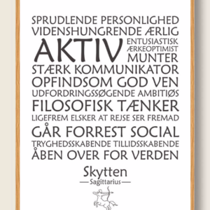 Stjernetegn skytten (hvid) - plakat
