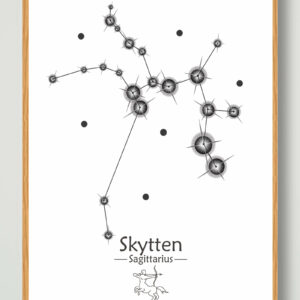 Stjernebillede skytten (hvid) - plakat