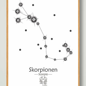 Stjernebillede skorpionen (hvid) - plakat