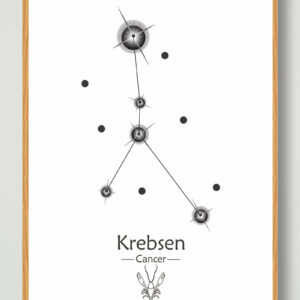 Stjernebillede krebsen (hvid) - plakat