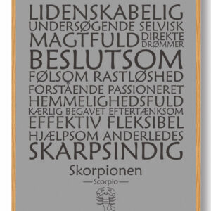 Stjernetegn skorpionen (grå) - plakat