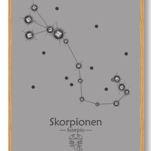 Stjernebillede skorpionen (grå) - plakat