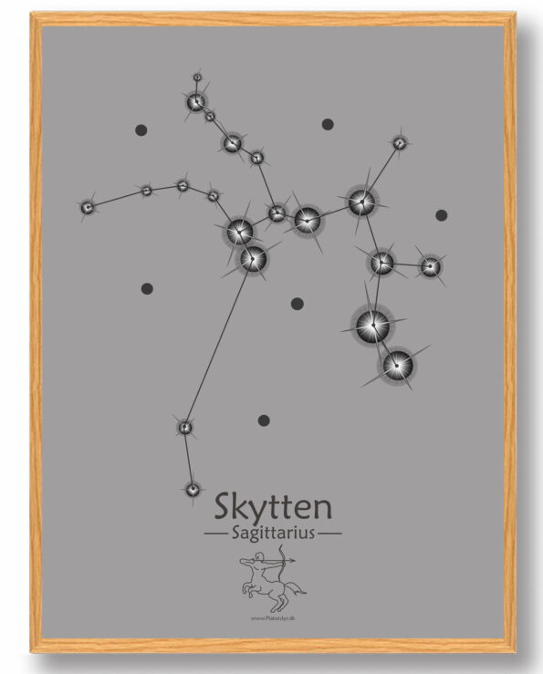 Stjernebillede skytten (grå) - plakat