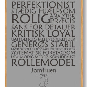 Stjernetegn jomfruen (grå) - plakat