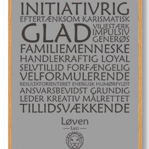 Stjernetegn løven (grå) - plakat