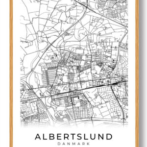 Albertslund by plakat - hvid