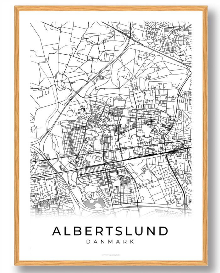 Albertslund by plakat - hvid
