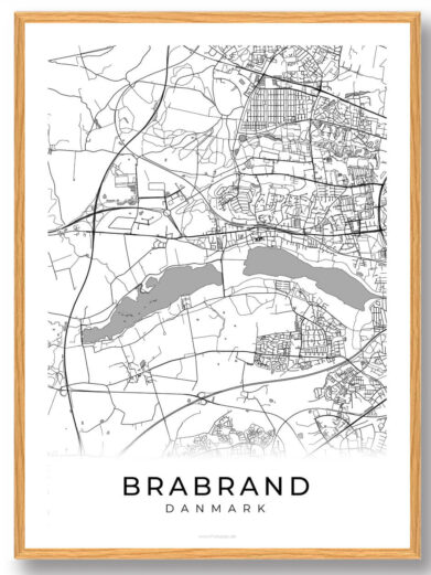 Brabrand by plakat - hvid