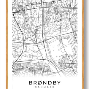 Brøndby by plakat - hvid