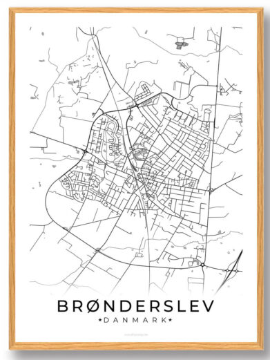 Brønderslev by plakat - hvid