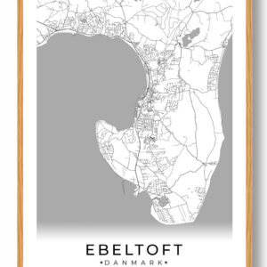 Ebeltoft by plakat - hvid