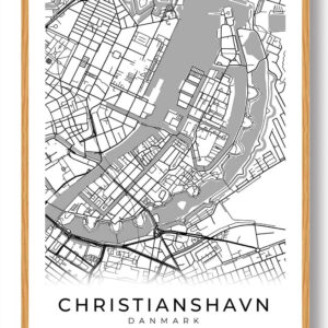 Christianshavn by plakat - hvid