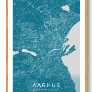 Aarhus by plakat - blå