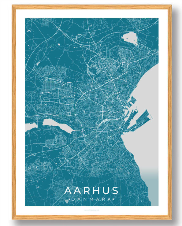 Aarhus by plakat - blå
